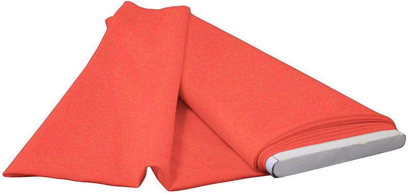 Polyester Poplin - Coral - Flat Fold Solid Color 60" Fabric Bolt By Yard