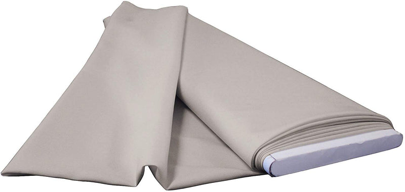 Polyester Poplin - Light Grey - Flat Fold Solid Color 60" Fabric Bolt By Yard