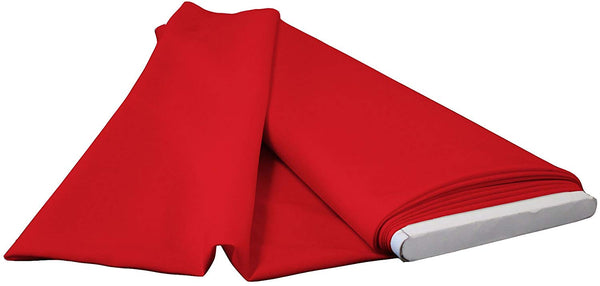 Polyester Poplin - Red - Flat Fold Solid Color 60" Fabric Bolt By Yard