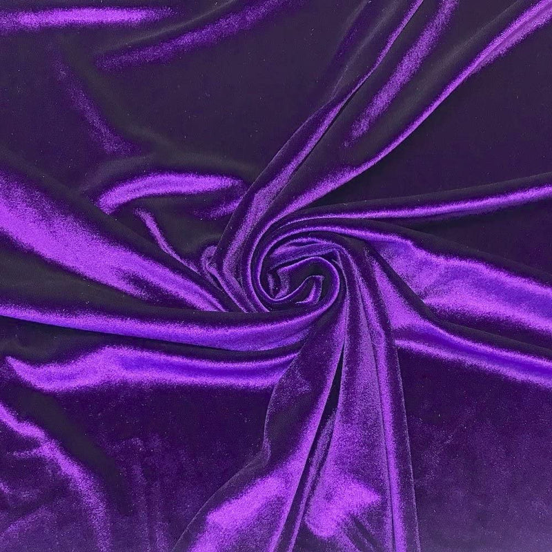 Velvet Stretch Fabric - Purple - Spandex Stretch Velvet Fabric 60'' Wide Sold By Yard