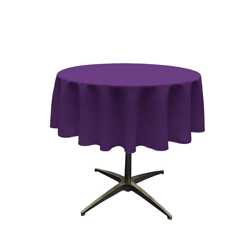 Round Tablecloth - Purple - Round Banquet Polyester Cloth, Wrinkle Resist Quality (Pick Size)