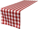 12" Checkered Table Runner - Red / White - High Quality Polyester Poplin Fabric Table Runners (Pick Size)