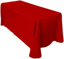 90" Solid Tablecloth - Red - Polyester Poplin Rectangular Full Table Cover (Pick Size)