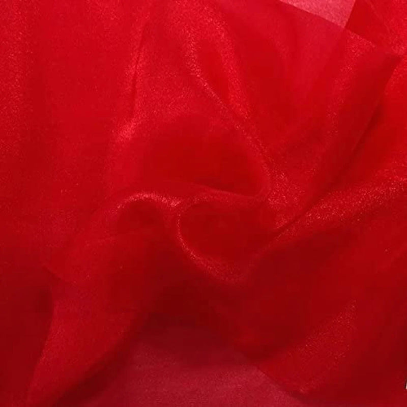 Organza Sparkle - Red - Crystal Sheer Fabric for Fashion, Crafts, Decorations 60" by Yard