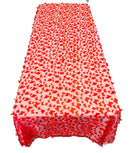 3D Butterfly Tablecloth - Red - 52" x 102" Inches 3D Butterfly Sheer Mesh Tablecloth