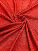 Shimmer Glitter Fabric - Red - Luxury Sparkle Stretch Solid Fabric Sold By Yard