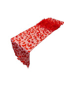 3D Butterfly Table Runner - Red - 12" x 90" 3D Butterfly Sheer Mesh Table Runner