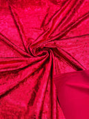 Foiled Stretch Velvet - Red - 4 Way Stretch Velvet Foil Fabric - 60'' Wide Sold By The Yard