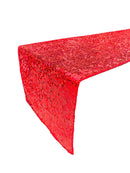 Taffeta Shiny Sequins Table Runner - Red - 12" x 90" Sequins on Taffeta Table Runner