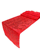 Taffeta Shiny Sequins Table Runner - Red - 12" x 90" Sequins on Taffeta Table Runner