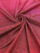 Shimmer Glitter Fabric - Red on Black - Luxury Sparkle Stretch Solid Fabric Sold By Yard