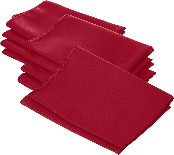 18" x 18" Polyester Poplin Napkins - Red - Solid Rectangular Polyester Napkins
