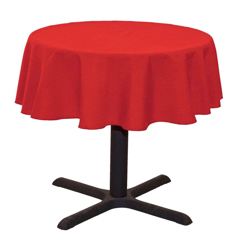 Round Tablecloth - Red - Round Banquet Polyester Cloth, Wrinkle Resist Quality (Pick Size)