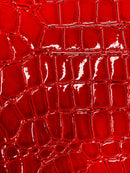 Alligator Embossed Vinyl Leather Fabric - Different Colors - Sold By The Yard