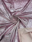 Foiled Stretch Velvet - Rose - 4 Way Stretch Velvet Foil Fabric - 60'' Wide Sold By The Yard