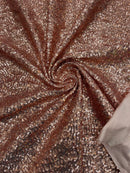 Mini Glitz Sequins Milliskin - Rose Gold - 4 Way Stretch Milliskin Nylon Spandex Fabric Sold By Yard
