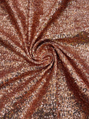 Mini Glitz Sequins Milliskin - Rose Gold - 4 Way Stretch Milliskin Nylon Spandex Fabric Sold By Yard