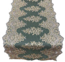 21" Floral Lace Metallic Design Table Runner - Rose Gold - Floral Runner for Event Decor Sold By The Yard