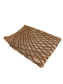 2 Way Stretch Diamond Fabric - Rose Gold on Blush - Geometric Diamond Design on Mesh By The Yard