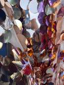 Jumbo 1.5" Circle Sequins - Rose Gold - Jumbo Sequins On Mesh Fabric Sold By The Yard