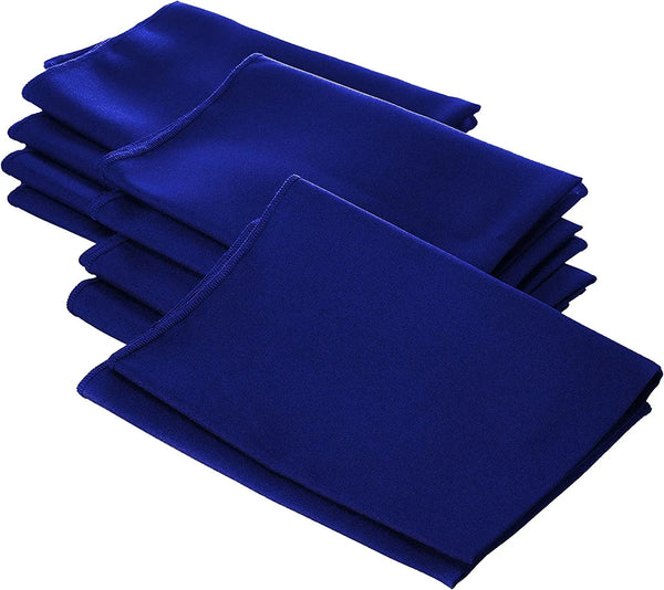 18" x 18" Polyester Poplin Napkins - Royal Blue - Solid Rectangular Polyester Napkins