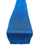 Lace Sequins Table Runner - Royal Blue 12" x 90" Lace Design Table Runner for Event Decor