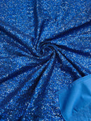 Mini Glitz Sequins Milliskin - Royal Blue - 4 Way Stretch Milliskin Nylon Spandex Fabric Sold By Yard