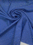 Power Mesh Rhinestone Fabric - Royal Blue - 4 Way Stretch Power Mesh Fabric Crystal Stones By Yard