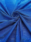 Shimmer Glitter Fabric - Royal Blue - Luxury Sparkle Stretch Solid Fabric Sold By Yard