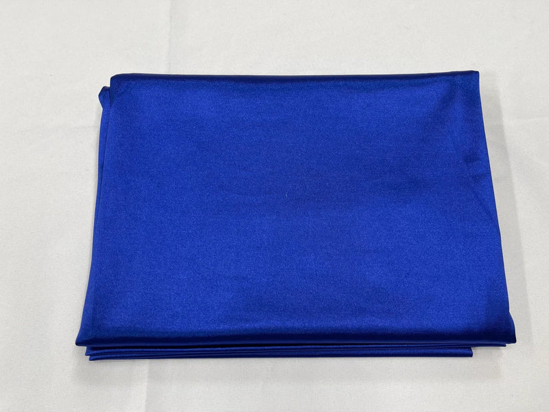 Spandex Polyester Fabric - Royal Blue - Shiny Stretch Polyester / 20% Spandex Fabric By Yard
