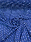 Power Mesh Rhinestone Fabric - Royal Blue - 4 Way Stretch Power Mesh Fabric Crystal Stones By Yard