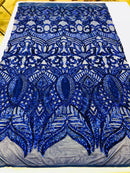 Royalty Sequin Fabric -  4 Way Stretch Royalty Mermaid Design - Pick Color - 25 Yards Roll