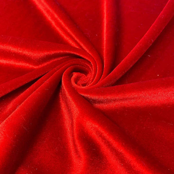 Velvet Stretch Fabric - Red - Spandex Stretch Velvet Fabric 60'' Wide Sold By Yard