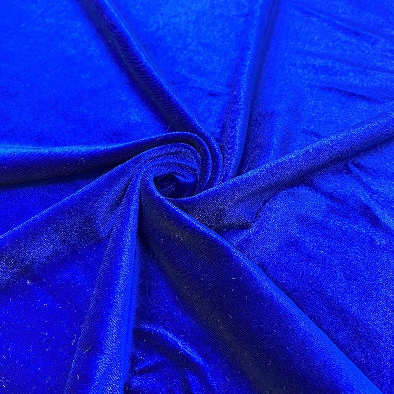Velvet Stretch Fabric - Royal Blue - Spandex Stretch Velvet Fabric 60'' Wide Sold By Yard