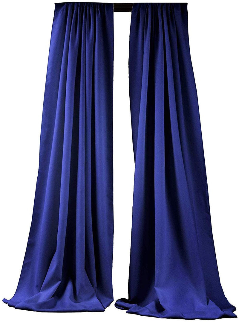 5 Feet x 10 Feet - Royal Blue Polyester Backdrop Drape Curtains, Polyester Poplin Backdrop - 1 Pair