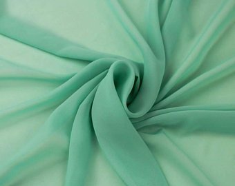 Hi Multi Chiffon Fabric - Sea Green - Chiffon High Quality Design Fabric Sold By The Yard 60"