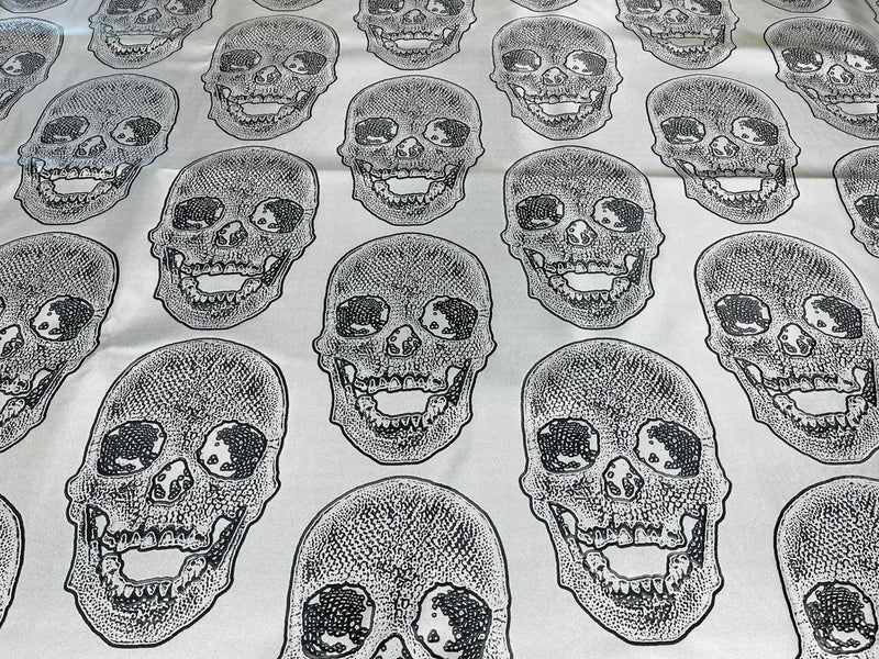 Big Skull Vinyl Fabric - Upholstery Faux Leather - Different Colors Sold By Yard
