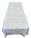 3D Butterfly Tablecloth - Silver - 52" x 102" Inches 3D Butterfly Sheer Mesh Tablecloth