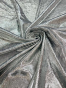 Foiled Stretch Velvet - Silver - 4 Way Stretch Velvet Foil Fabric - 60'' Wide Sold By The Yard
