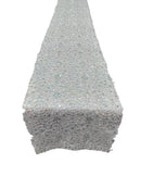 Spider Lace Sequins Table Runner - Silver - 12" x 90" Spider Web Lace Table Runner