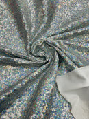 Mini Glitz Sequins Milliskin - Silver - 4 Way Stretch Milliskin Nylon Spandex Fabric Sold By Yard