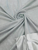 Shimmer Glitter Fabric - Silver - Luxury Sparkle Stretch Solid Fabric Sold By Yard