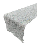 Spider Lace Sequins Table Runner - Silver - 12" x 90" Spider Web Lace Table Runner