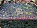 Iridescent - Rainbow - Sequins 4 Way Stretch Fabric Embroidered On Mesh Sold By The Yard