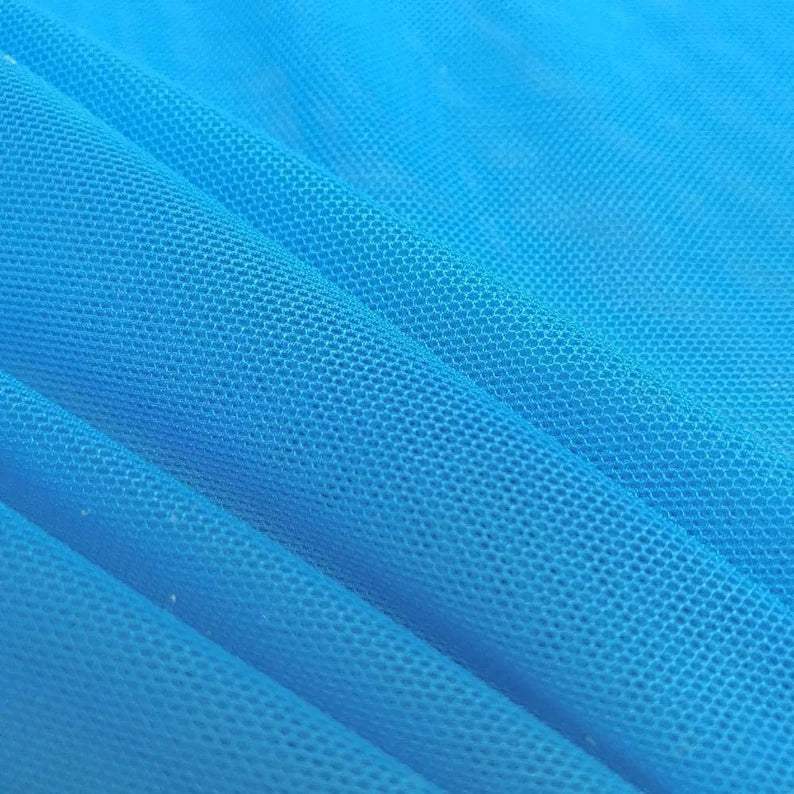 Power Mesh Fabric - Turquoise - Nylon Lycra Spandex 4 Way Stretch Fabric  58"/60" By Yard