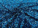 Velvet Stretch Sequins - 2 Way Stretch Sequins on Velvet Fabric 58/60” - Pick Color - 30 Yard Roll