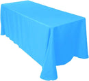 90" Solid Tablecloth - Turquoise - Polyester Poplin Rectangular Full Table Cover (Pick Size)