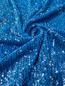 Stretch Velvet Sequins Fabric - Turquoise - Velvet Sequins 2 Way Stretch 58/60” By Yard