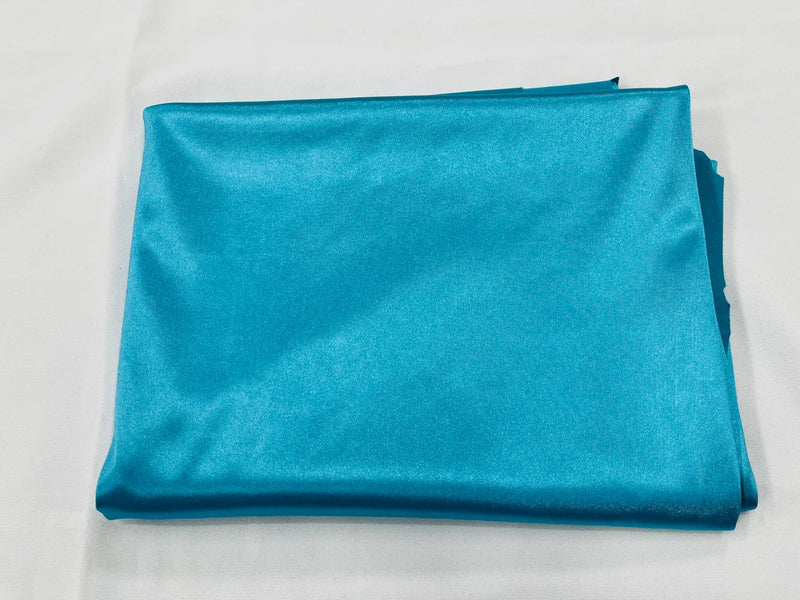 Spandex Polyester Fabric - Turquoise - Shiny Stretch Polyester / 20% Spandex Fabric By Yard