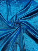 Foiled Stretch Velvet - Turquoise - 4 Way Stretch Velvet Foil Fabric - 60'' Wide Sold By The Yard